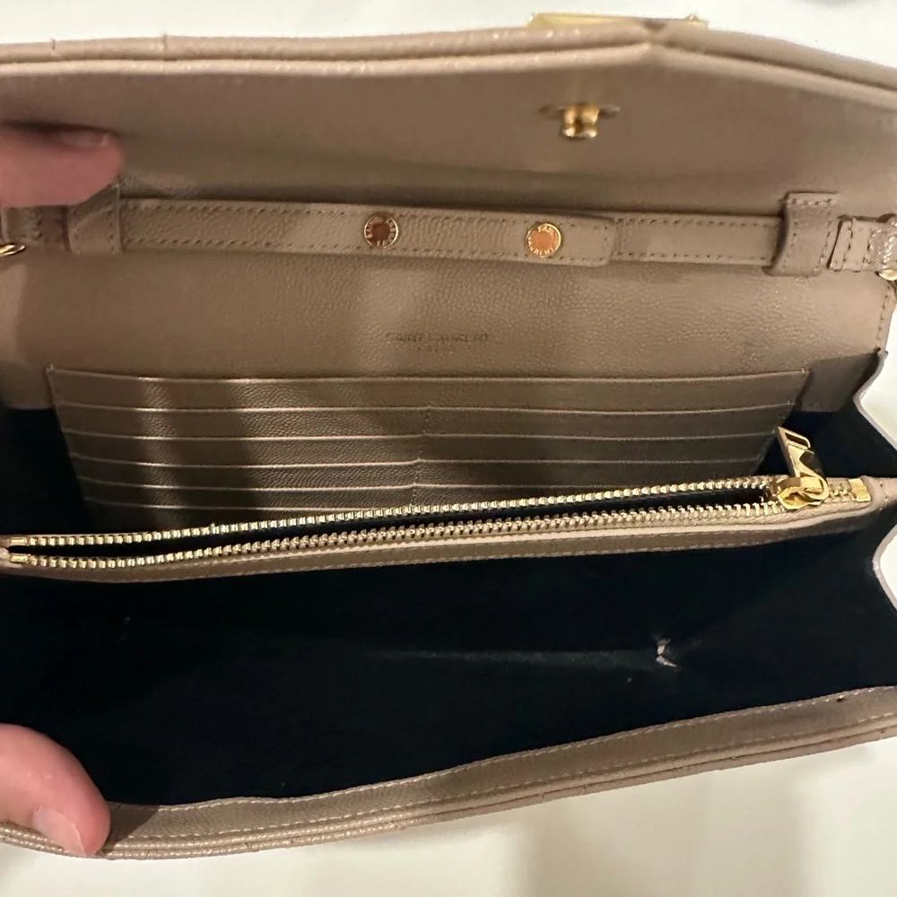 Yves Saint Laurent Brown Quilted Wallet on Chain - Picture 2 of 4